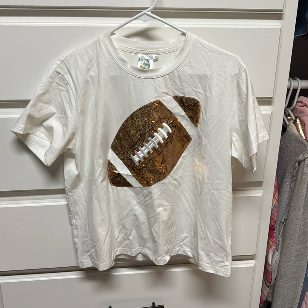 Queen of sparkles football tee